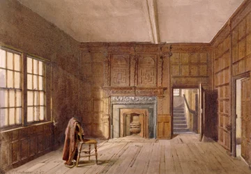 Sir John Spencer szobájának belső képe a Canonbury House-ban, Islington, London, 1887