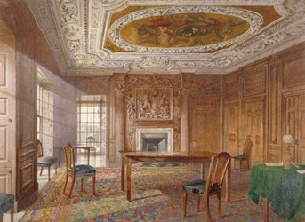 Az Oak Room belső képe, New River Head, Finsbury, London, 1886