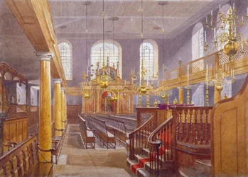 Zsinagóga, Bevis Marks, London City, 1884