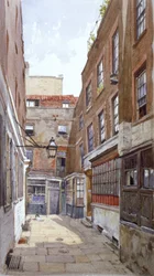Kilátás az Apollo Courtra, Fleet Street, London City, 1880