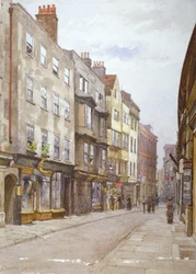 Kilátás a Hollywell Streetre nyugatra nézve, Westminster, London, 1882