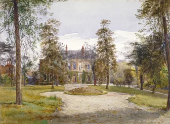 Kilátás a Stockwell Park House-ra a kertből, Lambeth, London, 1887