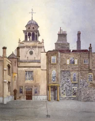 Kilátás a Chapel Tower északi oldalára, Charterhouse, London, 1885.