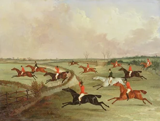 A Quorn-vadászat teljes kiáltásban: Második lovak, Henry Alken (1785-1851) festménye után