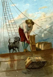 illusztráció: Defoe Robinson Crusoe élete és furcsa meglepő kalandjai (kromolitográfia)