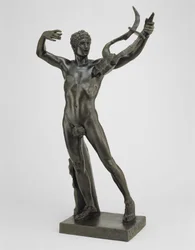Fiatal Sophocles a szalámi csata utáni győzelem kórusának vezetője, 1885-ös minta, 1911-ben öntött (bronz zöld patinával)