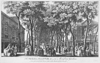 Kilátás a Zenekarra a Zenekarral, a Grand Walk Marybone Gardensben