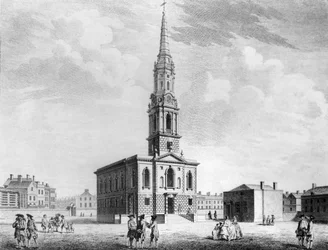 A Szent Giless-templom északnyugati nézete a Fieldsben, 1753