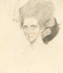 Strathmore grófnője, 1781 (ceruza fekete és piros krétával a papíron)