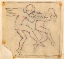 Untitled [Angels wrestling] (ceruza)