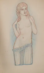Névtelen [Női figura] (ceruza)