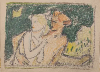 Untitled [Menekülő pár] (ceruza)