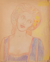 Untitled [középkori női alak] (ceruza)