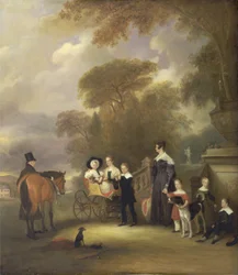 A tiszteletes és Mrs Henry Palmer hat fiatalabb gyermekükkel a Withcote Hallban, Oakham közelében, Leicestershire