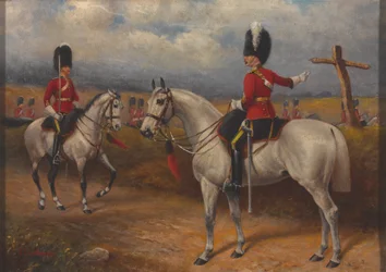 A 2. dragonyosok két lovas tisztje (Royal Scots Greys)