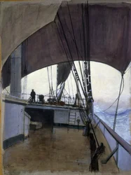 Jelenet a "Suzanne" hajó fedélzetén, a festő 1928-1930 közötti, Calais-ból Guadeloupe-ba, majd Le Havre-ból Jamaikába tartó útja során, amelyet a "Suzanne" fedélzetén tett.