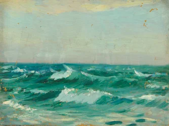 Tengeri táj, 1909 körüli (olaj, cellulózkarton)