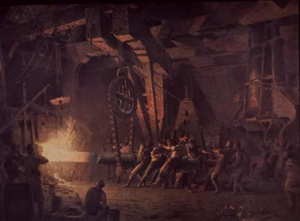 West Point Gun Foundry, a tengely kovácsolása, 1867 körül (olaj, vászon)