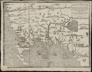 New England térképe: William Hubbards Új-Anglia jelenlegi állama, 1677