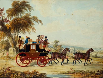 A Brighton - London Coach az Open Roadon, 1831