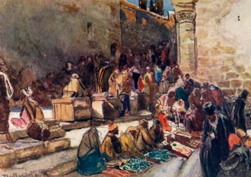A Szent Sír-templom előterének bejárata. - Jeruzsálem, 1902.