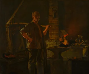 A falu kovácsa, 1900 körül (olaj, vászon)
