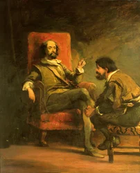 Don Quijote és Sancho Panza Cervante „Don Quijote de la Mancha” című művéből, XIX.