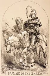 Illusztráció a The Taming of the Shrew-hoz, a „The Illustrated Library Shakespeare”-ből, 1890 Londonban