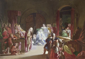 Hamlet apja halálának újrajátszása, III. felvonás, 2. jelenet (wc és gouache)