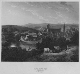 Jedburgh, Általános nézet. Roxburghshire, 1814