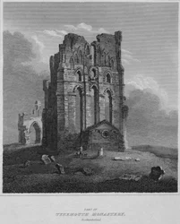 A Tynemouth kolostor része. Northumberland, 1814