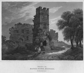 Az Északi Ház maradványai, Mitford, Northumberland, 1814
