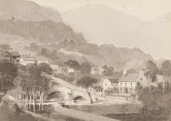 Brathay Bridge & Old Brathay, Lake District, Cumbria, 1820 (wc papíron)