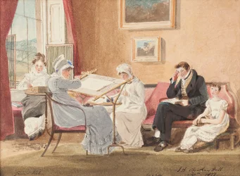 Jessie a festőállványnál, 1827 (wc papíron)