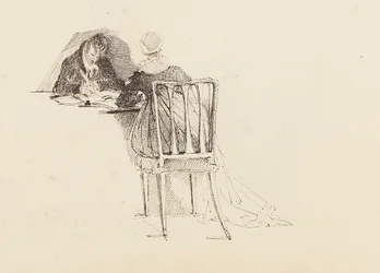Férfi és nő ül egy asztalnál, 1805
