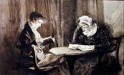 Olvasás (toll és tinta, és papíron mosás)