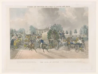 A Sutton High Street látképe a The Cock fogadónál, A The Cock Suttonban (cím a tárgyon), Úti jelenetek, avagy utazás Epsomba és vissza (sorozatcím)