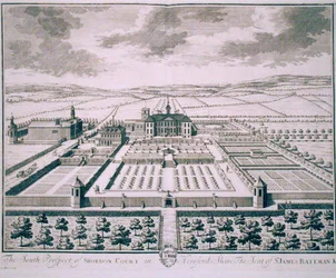 South Prospect of Shobdon Court, Herefordshire, Sir James Bateman székhelye (metszet)