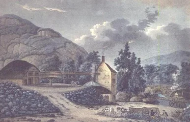 Coal Works – kilátás Neath közelében Glamorganshire-ben, Dél-Walesben