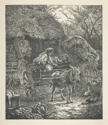 24. tábla. Kocsi betöltése, a „Nature Pictures”-től, harminc eredeti illusztrációból álló sorozat, J. H. Dell fára rajzolta, R. Paterson, John Henry Dell metszet