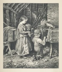 27. tábla Gyermekek, a "Nature Pictures"-ből, harminc eredeti illusztrációból álló sorozat, J. H. Dell fára rajzolta, és R. Paterson metszet. John Henry Dell