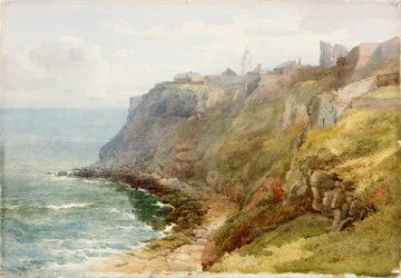 Tynemouth Priory (ceruza és akvarell papíron (kártyára ragasztva))