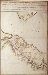 Yorktown ostromának brit térképe, 1781
