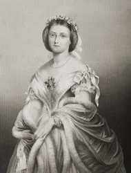 H.R.H. Victoria Adelaide Maria Louisa hercegnő (1840-1901) angol királyi hercegnő, metszett D.J. Pound egy fényképről, a „The Drawing-Room of Eminent Personages, Volume 2”, Lo-ban megjelent