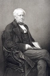Sir Fitzroy Kelly (1796-1880) metszetét D.J. Pound egy fényképről, a „The Drawing-Room of Eminent Personages, Volume 2”, Londonban, 1860.