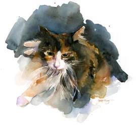 Calico Cat, 2015, (akvarell)