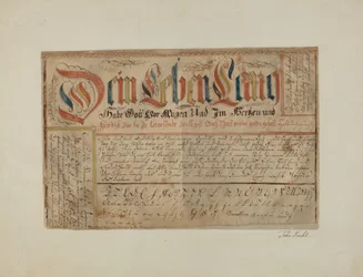 Fractur Illuminated Writing, c. 1937.