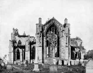 Melrose Abbey, Skócia, 1893.