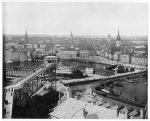 Panoráma Stockholmról, Svédország, 19. század vége