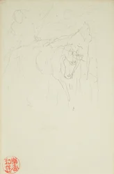 Achilles és Xanthus, a La Farge 849. és 860. számú fóliójából, a 42 rajz egyike